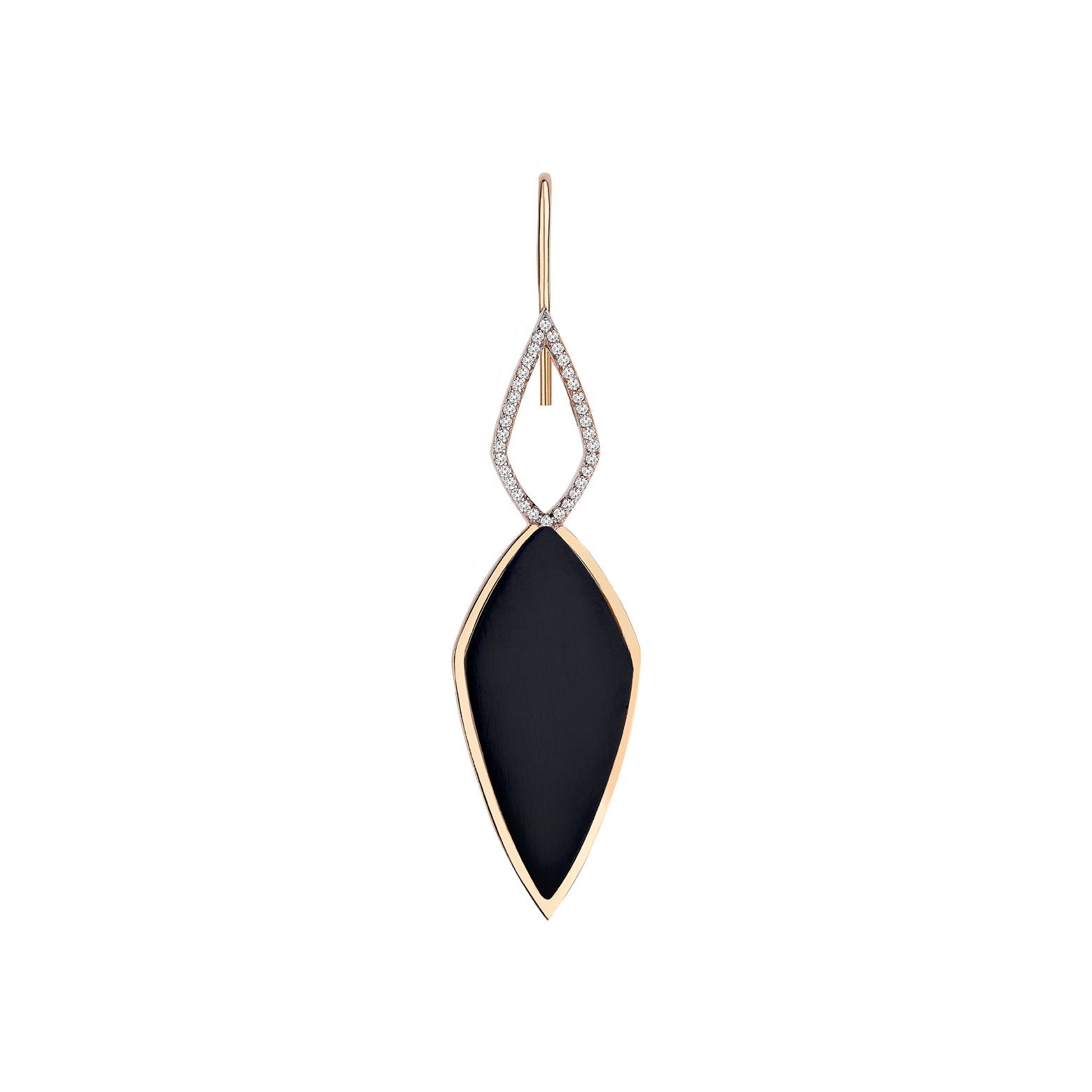 Infinity Black Onyx Rose Gold Earrings