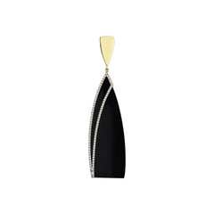 Night Sails Black Onyx Yellow Gold Earring
