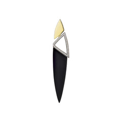 Shining Tree Black Onyx Yellow Gold Earrings