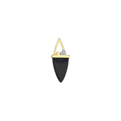 Dark Seed Siyah Onyx Sarı Altın Küpe