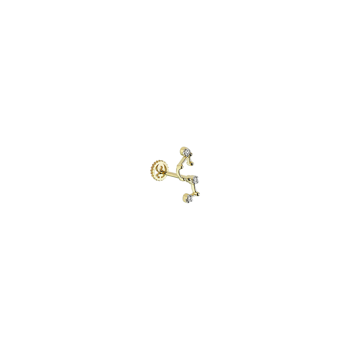 Zodiac Burç Piercing Pembe Altın